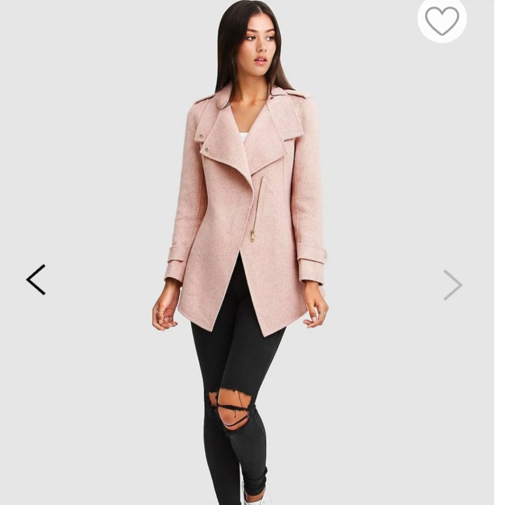 Belle & Bloom NWT,  Bad Girl Wool Blend Moto Coat
